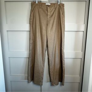 Anthropologie Level 99 Tallulah Wide Leg Linen Blend Pants Brown Women’s Sz 31